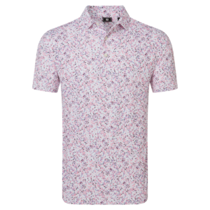 Footjoy, Polo Floral effet Aquarelle Homme, Blanc / Rose
