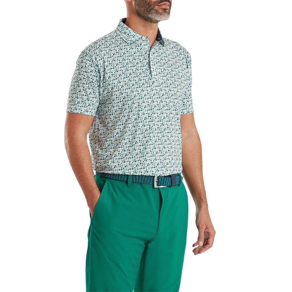Footjoy, Polo imprimé Surf Homme, Vert – Image 2