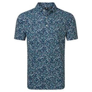 Footjoy, Polo Floral effet Aquarelle Homme, Marine / Vert