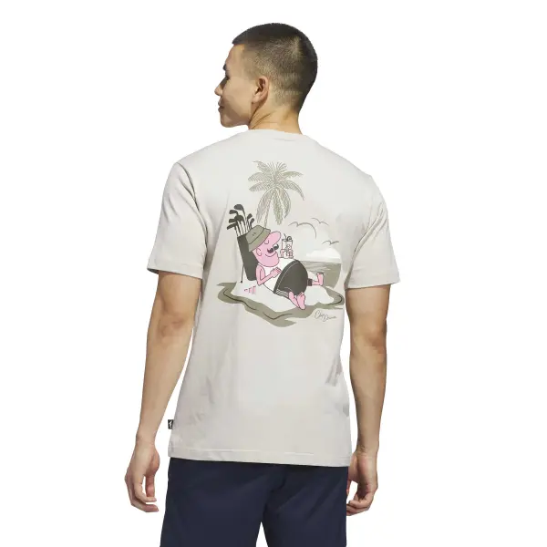 Adidas, Tee Shirt Homme, Beige – Image 3