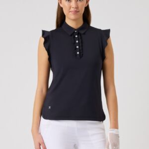 DailySports, Polo Sans Manches Frill Sleeveless Dame, Marine