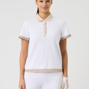 DailySports, Polo Pleat Short-Sleeved Dame, Blanc